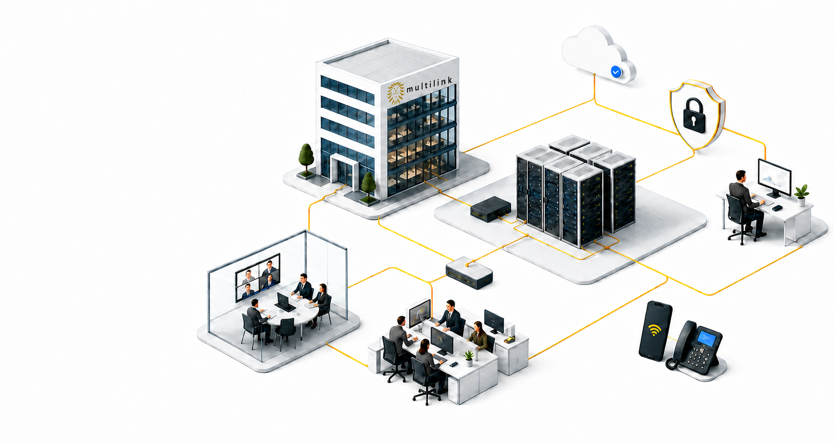 Ecosistema ICT Multilink: azienda, cloud, infrastruttura, sicurezza, persone e telefonia connessi e coordinati